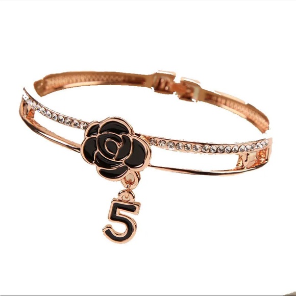 NEW! Fashion Rose Gold Tone Camila #5 Bracelet with Tiny Rhinestones - Stunning! - Picture 3 of 11